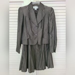Jones New York Charcoal Blazer and Skirt Set